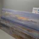 Abstract Wall Art Large Canvas Pictures Modern Blue Ocean Artwork on Canvas Prints Wall Decoration for Living Room Bedroom Bathroom Kitchen Office Home Wall Decor Framed Ready to Hang 29" x 58"