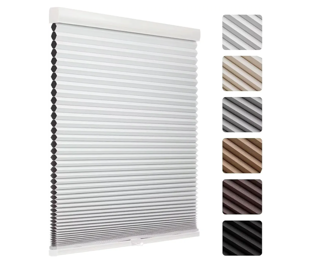MYshade Cordless Blackout Cellular Shades, 1.5" Honeycomb Window Blinds for Bedroom & Nursery, Thermal Insulated, Noise Reducing, Privacy Shades, Inside or Outside Mount (28" W x 64" H, White)
