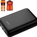 Whsahans 5V 2A Rechargeable Battery Pack for Heated Vest 10000mah Heated Jacket Battery Power Bank for Heated Vests Heated Jackets Heated Hoodies for Men Women(No DC Port, Not Suit for 7.4v)