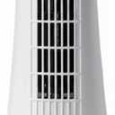 Comfort Zone 12-Inch Oscillating Desktop Tower Fan  Ultra-Slim Bladeless Design with 2 Speeds, Electronic Touch Controls & Carry Handle  Quiet Portable Personal Fan for Bedroom, Dorm, or Office (White)