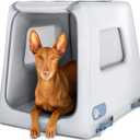 Diggs Enventur Medium Inflatable Travel Dog Crate  Ultra-Light & Portable Dog Crate  Puncture-Resistant, Waterproof, Compact  Safe, Durable for Adventures & Travel - 34" L x 22.5" W x 27" H (Grey)