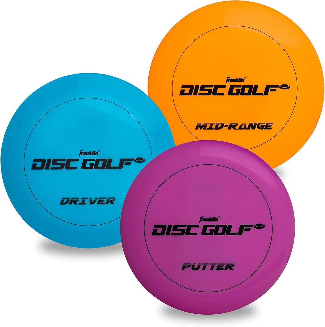 Franklin Sports Disc Golf Discs Set - Disc Golf Equipment Starter Set (One Size)