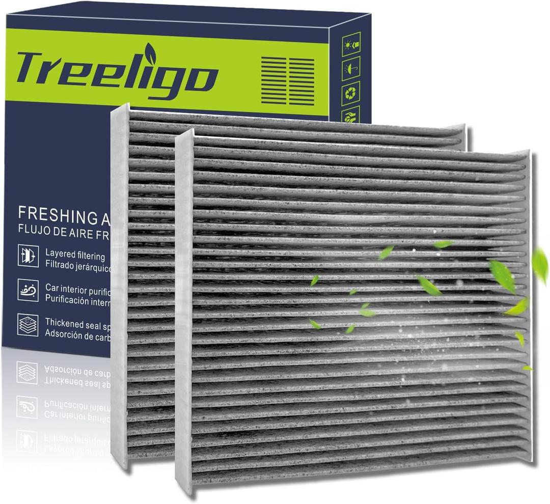 Treeligo 2 PACK CF10134 Cabin Air Filter Compatible with Honda Civic(2006-2015), Accord(2003-2022), CR-V(2007-2016), Odyssey(2005-2017),Pilot,Ridgeline,Passport,Acura CSX, ILX, MDX, RDX, TLX, RLX