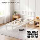 14 Inch Bamboo Bed Frame Solid Wood Platform BedFrame, Twin with Headboard