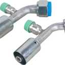 Air Conditioner Fitting Set #8 and #10 Female Oring Beadlock 45 Degree with R134a high and low pressure valve, A/C Refrigerant Hose Fitting