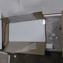 Walker Edison Saxon Mid Century Modern 2 Door Glass Shelf TV Stand for TVs up to 80 Inches, 70 Inch, Birch