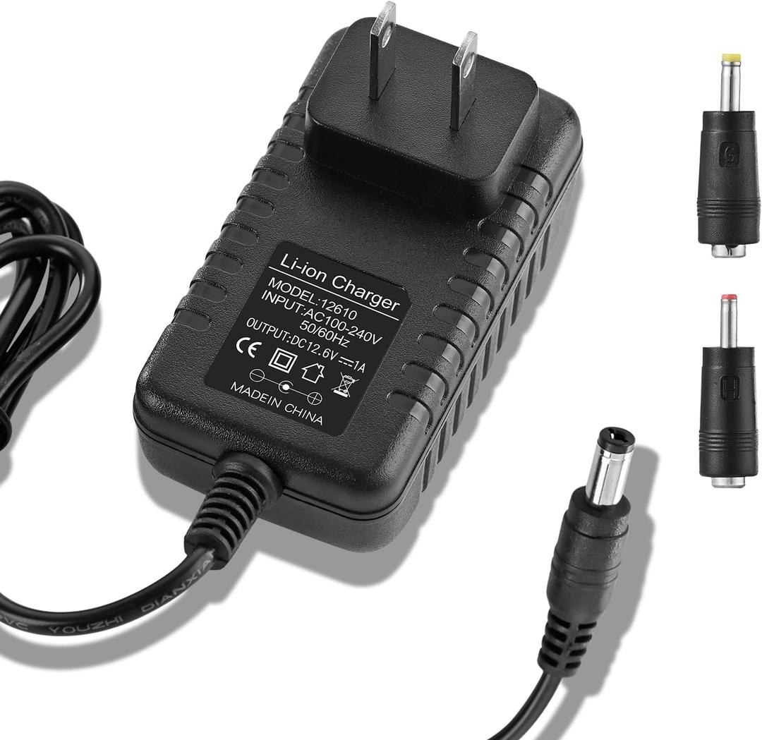 12V12.6V 1.0A Massage Gun Charger with Adapter - AC/DC Power Cord for Deep Tissue Massage