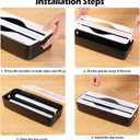 StoraRoll Wrap Dispenser 2-in-1, Drawer Organizer for Foil, Plastic Wrap, Parchment and Wax Paper with Safety Cutters and Labels for Kitchen Organization Glad wrap Cutter (Black)