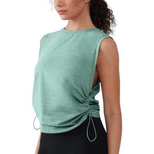 Women's Workout Tank Tops 2025 Summer Yoga Shirts Athletic Top Gym/Running Cropped Tank Tops (Green)