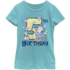 Nickelodeon Modern Life Rocko 5th Birthday Girls Short Sleeve Tee Shirt, Large