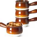 LE TAUCI French Onion Soup Bowls, 16 Ounces Ceramic Soup Bowls with Handles for Soup, Cereal, Chilli, Beef Stew, Soup Crocks Oven Safe and Stackable, Set of 4