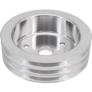 KIPA Aluminium triple groove crankshaft pulley For SB Chevy SBC 350 Crank SWP Short Small Block Chevy with a Short Water Pump 6.6" Satin Aluminium Finish Durable 3-Groove #8858