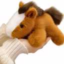 PEACH CAT Horse Stuffed Animal 7.8" Cute Plushies Small Plush Toys Gifts for Kids Brown