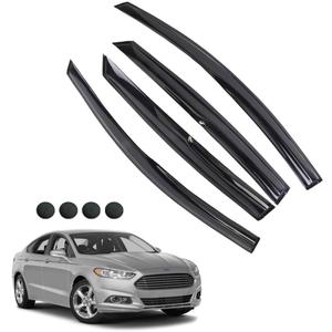 Rain Guards for Fusion 2013-2020, Tape-on Side Window Deflectors for Fusion, Window Visors for Ford Cars, for Ford Car Accessories 4 Rain Guards 4 Car Coasters