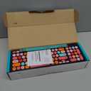 Wireless Keyboard and Mouse Combo, Retro Typewriter Keyboard with Round Keycaps, 2.4GHz USB Cute Wireless Keyboard Mouse for Computer, Desktop, Laptop and Computer (Black-Colorful)