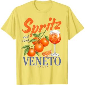 Spritz Veneto dal 1919 Italia Vintage Orange Wine Cocktail T-Shirt, Lemon Yellow, XL