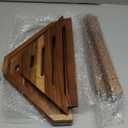 Boulphia Shower Foot Rest 14in, Acacia Wood Shower Stool for Shaving Legs, Waterproof Corner Shower Stool with Storage Shelf for Inside Small Shower Spaces, Wood Color