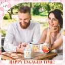 3 Piece Engaged Gift Set Engaged Wine Glass Canvas Makeup Bag Theme Candle with Jar for Wedding Party Engagement Gifts for Couple Bachelorette Women