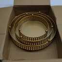 Goaste 3 Pack Cake Stand Set, Round Metal Cake Stands, Dessert Cupcake Pastry Candy Display Plate for Wedding, Birthday, Party, Event, Anniversary, Table Decoration, Gold, 8"/10"/12"