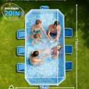 116"70"20" Foldable Pool for Kids and Adults,Non-Inflatable Swimming Pool with Metal Frame,Thickened PVC and PP Board Support,Large Stable Collapsible Pool for Family Dogs Backyard Outdoor Indigo