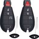Key Fob FOBIK Keyless Entry Remote Start Control Replacement Fits for Dodge Ram 1500 2500 3500 HD 2013 2014 2015 2016 2017 2018 2019 2020 2021 GQ4-53T 56046955 AG 4 Button Pack of 2