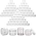 100 Count Refillable Sample Containers with Lids Cosmetic Jars 15 Gram Empty Cream Jars Leak Proof Makeup Containers for Traveling - Clear