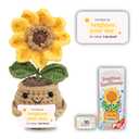 THEGIFTY Emotional Support Crochet Sunflower Handmade with 30 Uplifting Message Cards Motivational, Desk Decor Sunflower Gift for Birthday, Encouragement, Graduation, Believe in Yourself