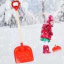 1Pcs Kids Snow Shovel Detachable Toddler Snow Shovels 22"-32" Small Wooden Snow Shovels with Scoop and D-Grip Handle Plastic Child Snow Shovel Red Winter Shovel for Outdoor Yard Garden Activities