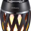 LED Flame Outdoor Table Lamp Torch Table Lamp with Blutooth Speaker, Rechargeable Ambience Lantern with Flickers Warm Light for Patio/Porch/Home Decor, Best Gift for Men Women Teens Kids