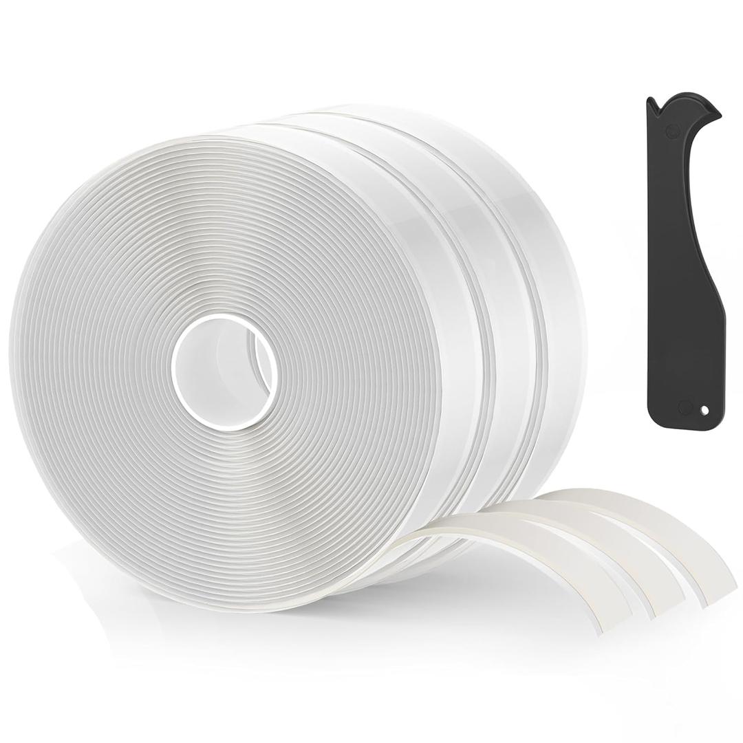 Butyl Tape White 3/4" x 30 Ft None Hardening Premium Butyl Caulk Tape for RV Window Glazing Roofing Leak Opening Pipe Plumbing Fixture EPDM Roof Patching(3 Pack)