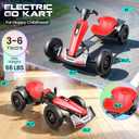 Hikole 12V Electric Go Kart for Kids 3-6, Foldable, Light-Up Wheels, Red, 30.7 inches x 21.2 inches x 19 inches