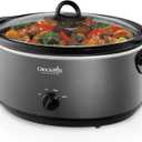Crock-Pot 7-Quart Manual Slow Cooker, Family Size Serves 8+ People & Fits 6-lb Roast, Removable Stoneware with Warming Setting, Dishwasher Safe for Easy Cleanup, Charcoal