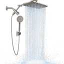 Veken 11.8 Inch Rain Shower Head with 6 Modes Handheld Water Spray,Wide Showerhead Combo with Extension Arm-housewarming gifts,1.8gpm Dual Shower with Anti-Clog Nozzles,Brushed Nickel