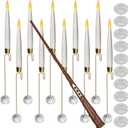 Christmas Tree Candles-Wand Remote-Crystal Ball Hooks-Suction Cups, 10 Pcs Battery Operated Window Candles, Flickering Warm Light, Xmas Home Ornaments, Wedding Party Decorations