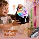 Play-Act Bubble Machine for Kids, Toddlers, Rechargeable Battery Operated Bubble Machine Blower with Solutions and USB Charging Cable, Party Favors, Summer Outdoor Toy for Wedding, Kids Birthday Gift