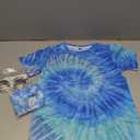 Retro 60s 70s Hippie Boys Costume Set 4Pcs Disco Party Outfit with Tie-Dye Shirt, Peace Necklace for Kids Medium