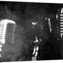 Nachic Wall Microphone Canvas Wall Art Music Room Decor Black and White Musical Instruments Painting Pictures 20"x40" (Black)