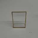NCYP Small 5x7 Inches Place Card Holder, Glass Table Signs for Wedding, Rectangle Gold Display Brass Frame for Pressed Dried Flowers, Photo, Centerpiece (Glass Frame Only)