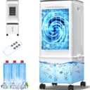 Portable Air Conditioners, 2.5 Gal Evaporative Cooling Fans that Blow Cold Air, 3 Speeds Portable AC Unit, Quiet Swamp Cooler w/Timer & Remote, Windowless Air Conditioner for Bedroom Office Garage