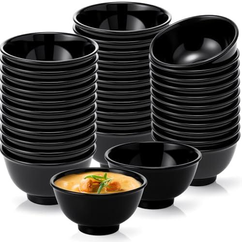 Tioncy 36 Pcs Bowls Set Unbreakable Dessert Soup Salad Bowls for Pasta Cereal Soup Dishwasher Safe (6 oz,Black)