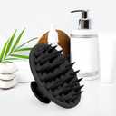 Meartchy Silicone Scalp Massager Shampoo Brush, Scalp Brush for Hair Growth & Dandruff Removal, Hair Scrubber Scalp Stimulator Exfoliator Brush with Soft Bristles for Wet Dry Scalp Care (Black)