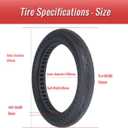 Bicycle Solid Tire 14x2.125 Airless Honeycomb Tire 14 Inch Explosion-Proof Anti-Puncture Tyre for Electric Bike, 142.125