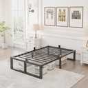 Yitong Angel Twin Bed Frames Platform, 14 Inch High 3500 lbs Heavy Duty Metal Platform, Mattress Foundation with Steel Slat Support/No Box Spring Needed/Noise Free/Non-Slip/Easy Assembly