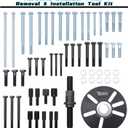 59 Pcs Harmonic Balancer Puller Removal & Installation Tool Kit, Flywheel Remover, Crankshaft Pulley Removal Steering Wheel Pulling Set, Compatible with Buick Regal, Lacrosse GL8, Firstland, etc.