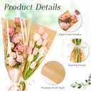 CLUEWR 50 PCS Flower Bags for Bouquets, Floral Wrapping Sleeves with Ribbons Florist Wrap Supplies, 24.8 x 8.7 Inches