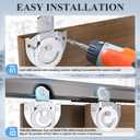 2 x 4 Piece Sliding Wardrobe Door Hardware Set, Sliding Closet Door Roller Kit to Allow Wardrobe Cabinet Doors to Slide Smoothly and Quietly with Screws (#1, 2)