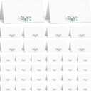 Fumete 100 Pack Watercolor Place Cards for Wedding Greenery Seating Place sign Tented Blank Table Printable Tent Folding Name Card for Party Bridal Banquet Dinner, 3.5 x 4 Inch(Exquisite)