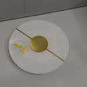 White Alabaster Wall Sconce Brass Natural Marble Wall Sconce Vintage Gold Round Store Modern LED Wall Light Fixture Mid Century Wall Mounted Lamp for Bedroom Hallway Living Room Bathroom