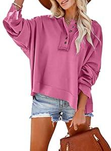 Dokotoo Fall Sweatshirts for Women 2024 Cute Long Sleeve Tops for Women Fashion Winter Hoodies Clothes Hoodies Pink X-Large