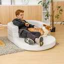 3-in-1 Bean Bag Chair for Adults, Folding Bean Bag Sofa, Giant Lazy Floor Sofa Bed, Velvet Memory Foam BeanBag Chairs with Pillow for Bedroom, Living Room, Dorm (Small, Beige-small)